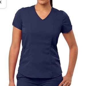 Set of 2 Adar Pro womans navy blue scrub top.
